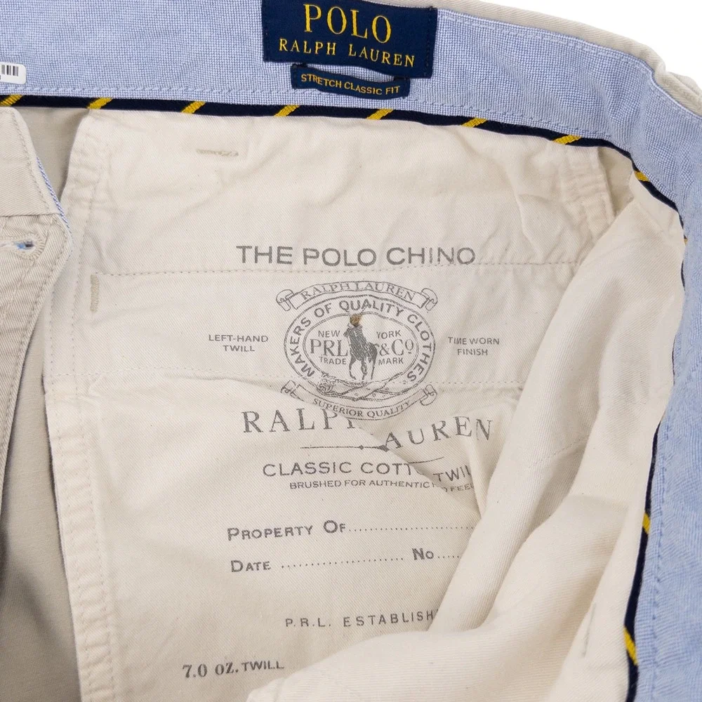 Polo Ralph Lauren Mens 38x32 Stretch Classic Fit Chino Pants Khaki Tan Preppy